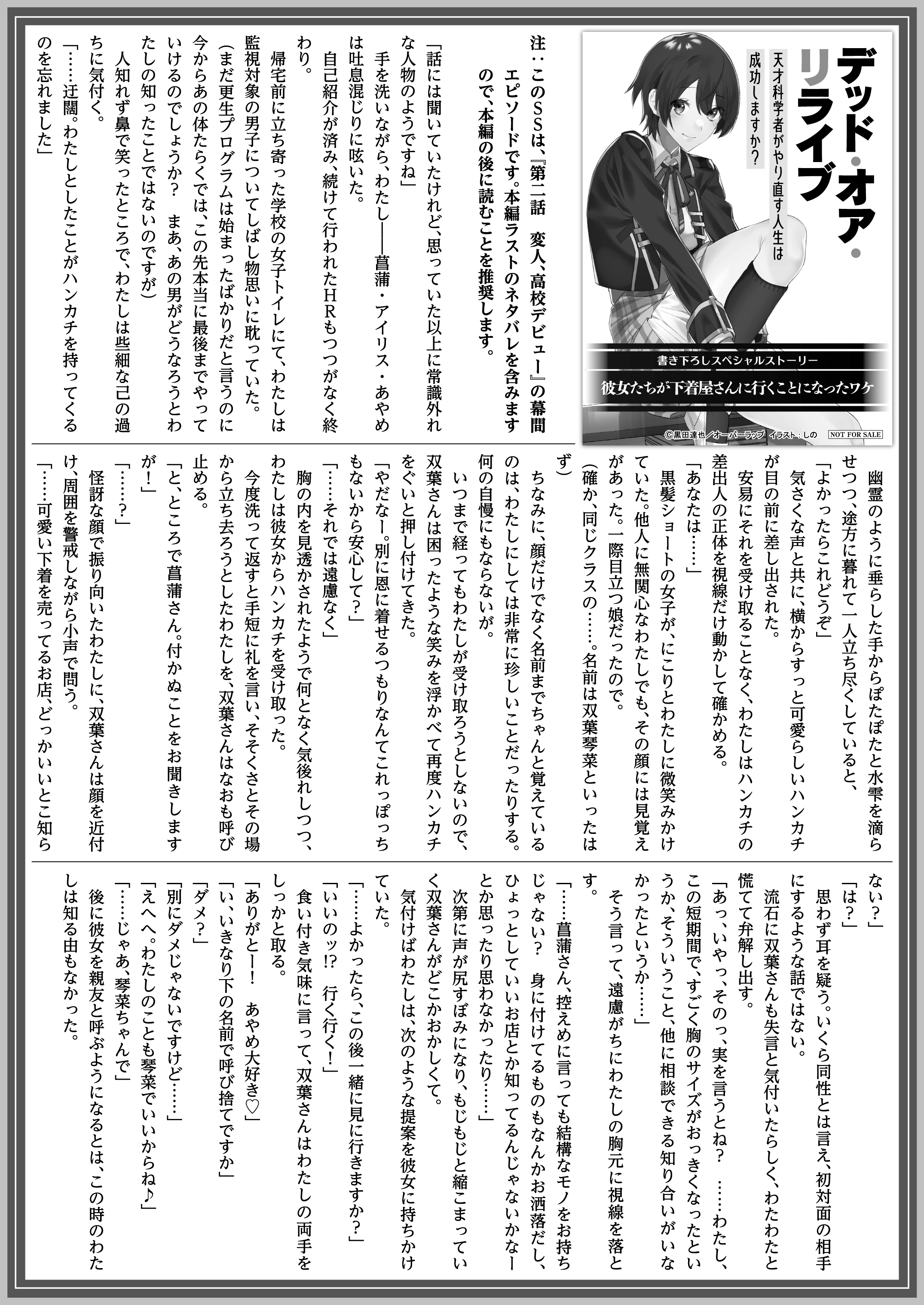 【文庫】「デッドオアリライブ1」B5SSペーパー