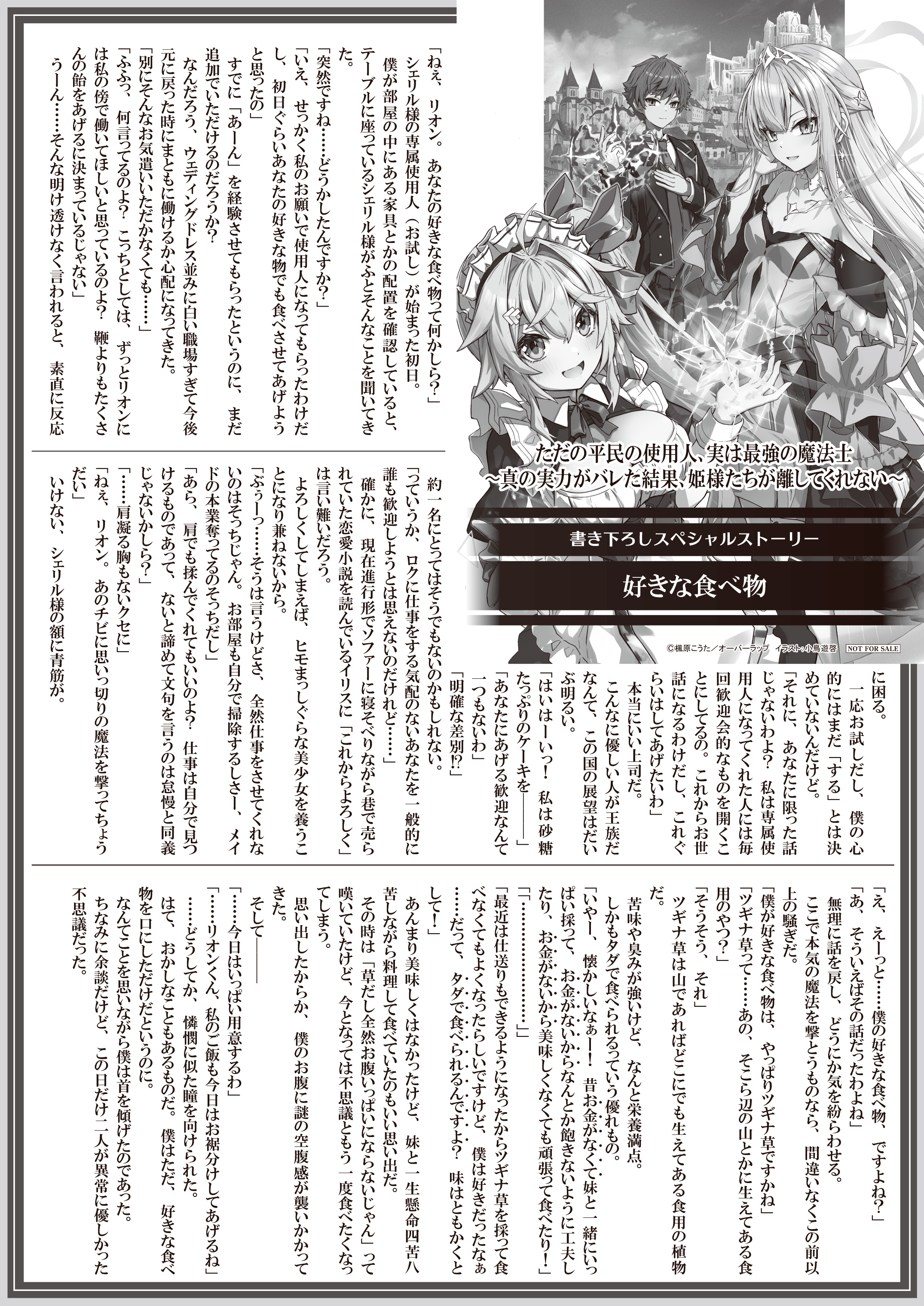 【文庫】【特約店】『ただの平民の使用人、実は最強の魔法士 1　～真の実力がバレた結果、姫様たちが離してくれない～』B5SSペーパー